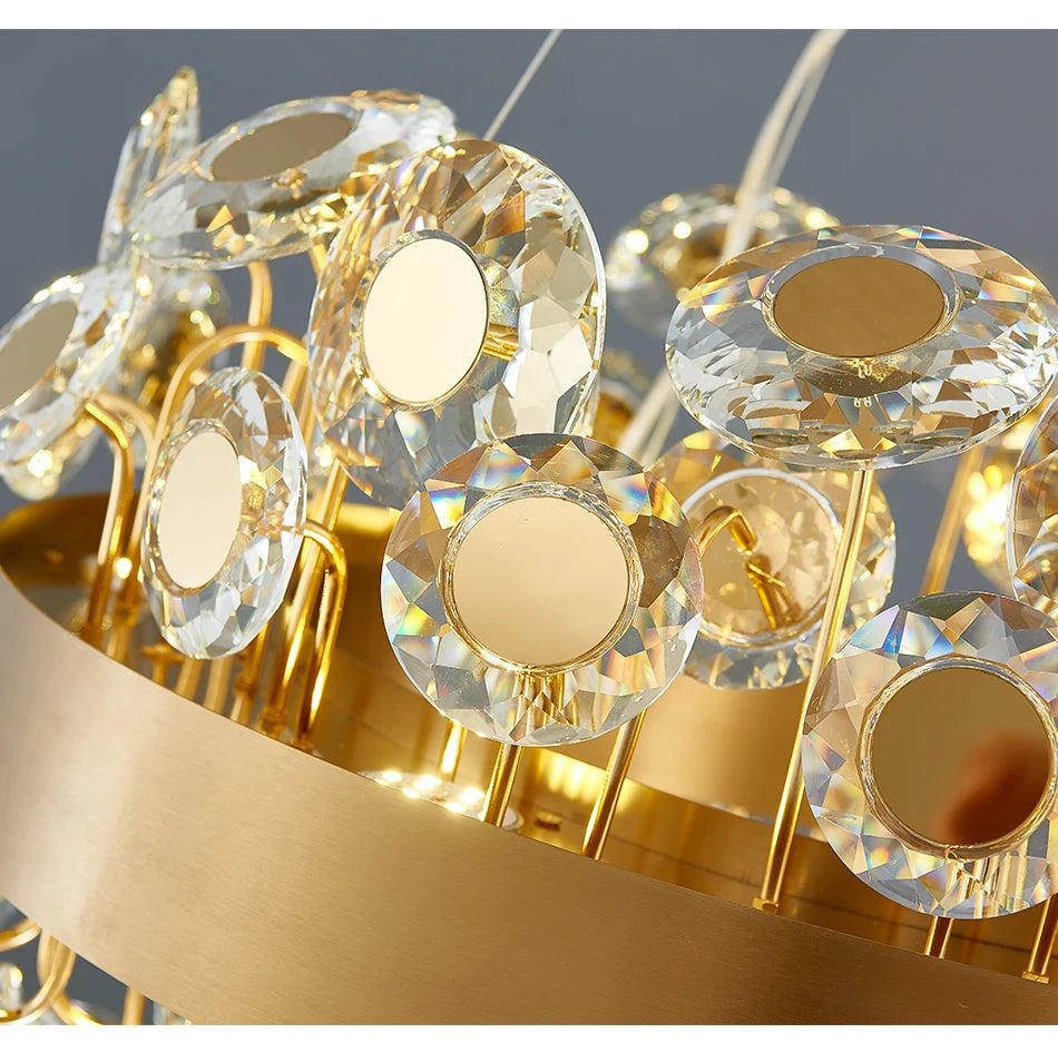 Gold/Black Rectangle Chandelier Lighting for Living Room Crystal Lights Kitchen Island Hanging Lamp Indoor Lighting