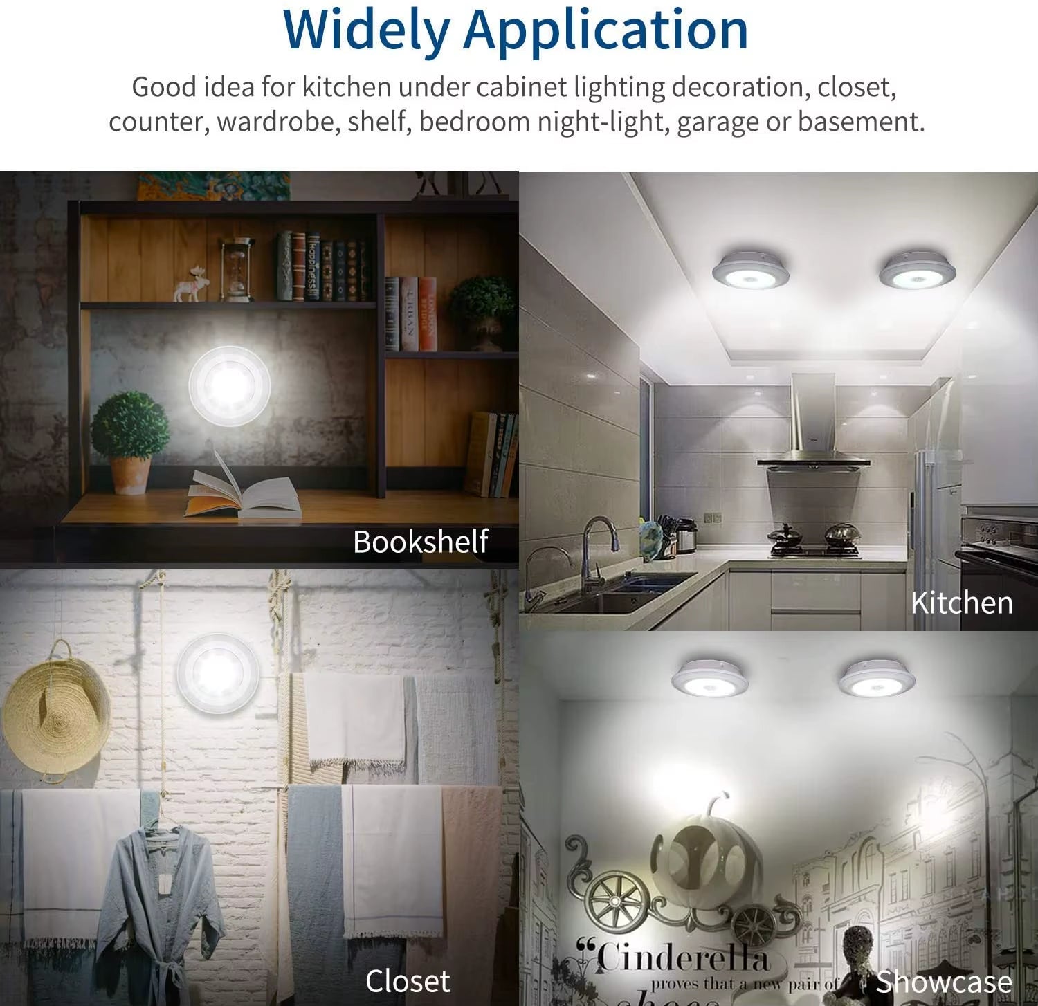 3W Dimmable COB under Cabinet Light LED Night Light Closet Light Push Button Stair Light Kitchen Bathroom Light Remote Switch