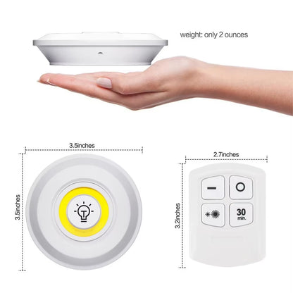 3W Dimmable COB under Cabinet Light LED Night Light Closet Light Push Button Stair Light Kitchen Bathroom Light Remote Switch