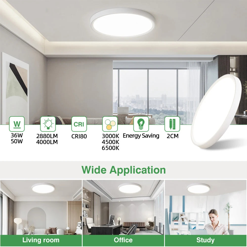 Waterproof and Insect-Proof round LED Ceiling Light Ceiling Panel Light Bathroom Living Room Bedroom Home Lighting Lighting