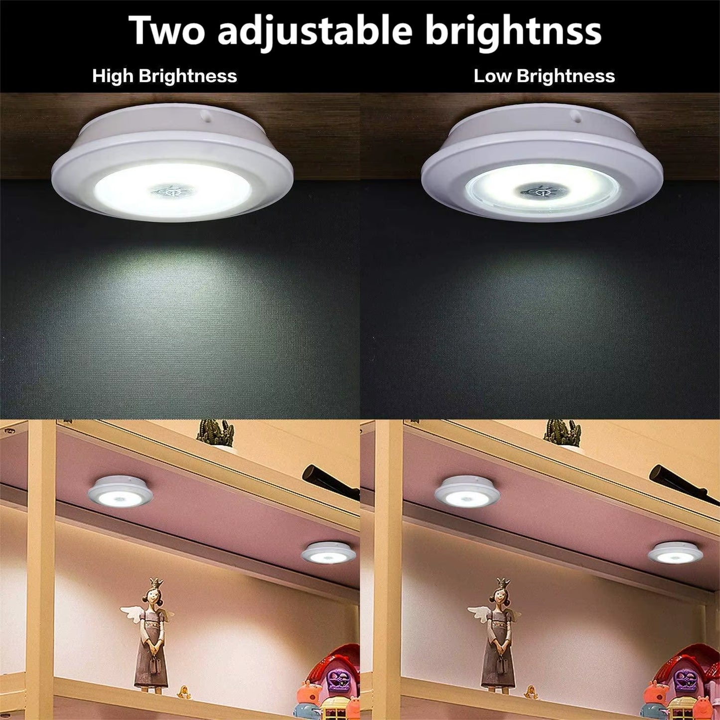 3W Dimmable COB under Cabinet Light LED Night Light Closet Light Push Button Stair Light Kitchen Bathroom Light Remote Switch