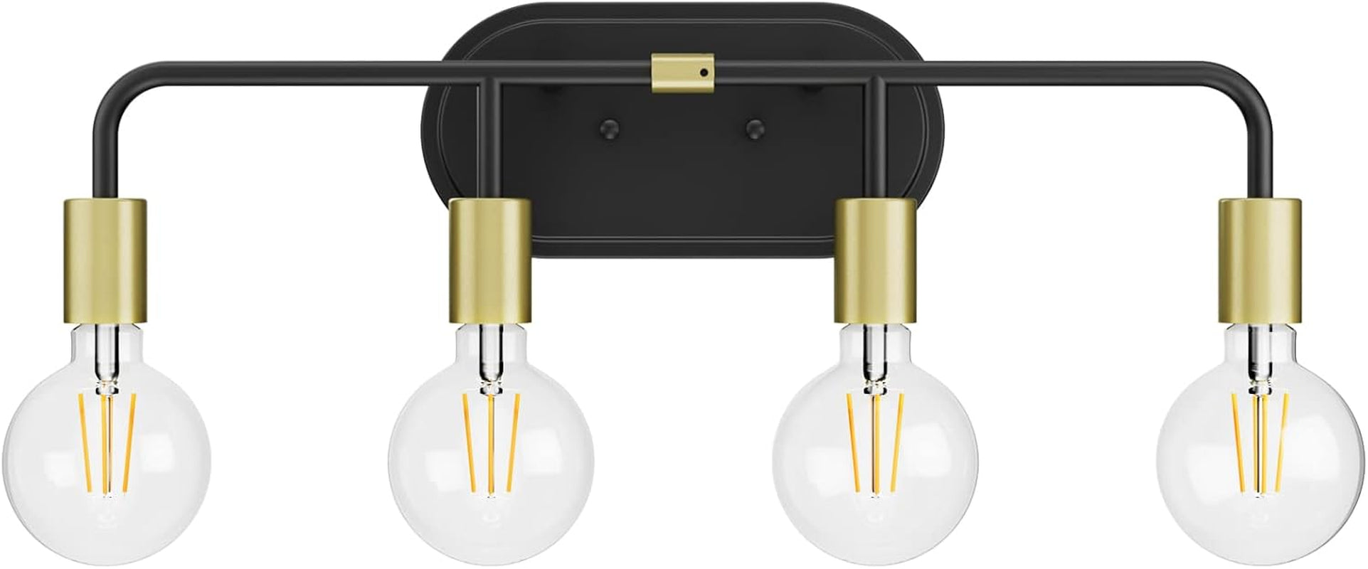 Bathroom Vanity Lighting Fixtures 4 Lights Industrial Wall Sconce Lighting Black and Gold Bathroom Lighting over Mirror (Exclude Bulb)