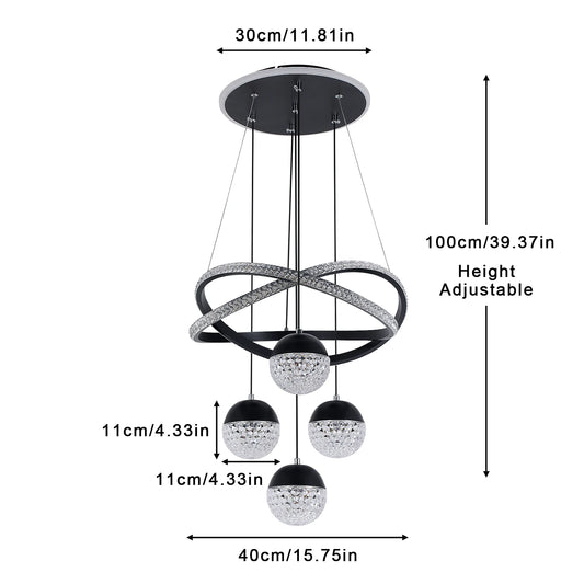 Modern Led Chandelier Lighting Three LED Colors Nordic Restaurant Lighting Living Room Chandelier Hanging Lamp Lighting Fixture