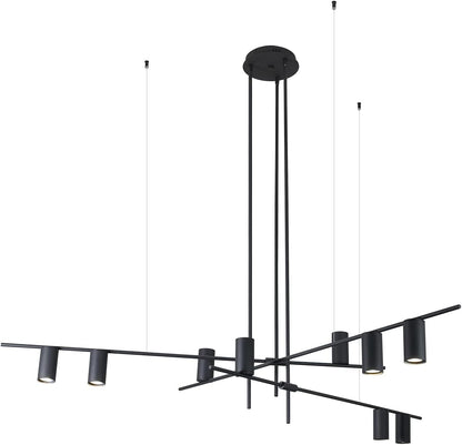 Mid Century Modern 9-Light Track Lighting Kit Matte Black LED Ceiling Spotlight Fixture Flush Mount Industrial 9 Way Ceiling Spot Lighting Farmhouse Linear Pendant Lighting…