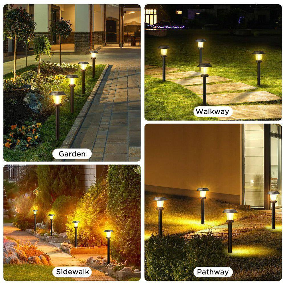 10 Pack Solar Powered Garden Lights Waterproof, Decor Landscape Lighting with Three Lighting Modes