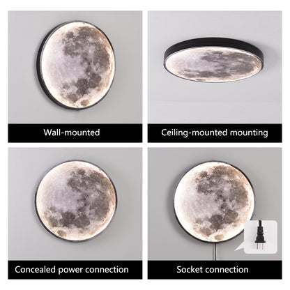 3D Moon LED Wall Lamp Modern Art Deco Lighting, Remote Control Lighting with 16