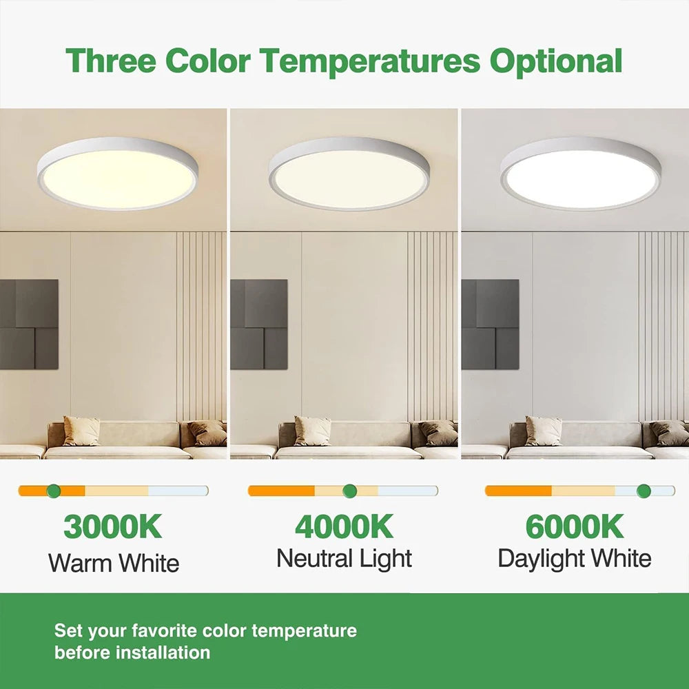 Waterproof and Insect-Proof round LED Ceiling Light Ceiling Panel Light Bathroom Living Room Bedroom Home Lighting Lighting