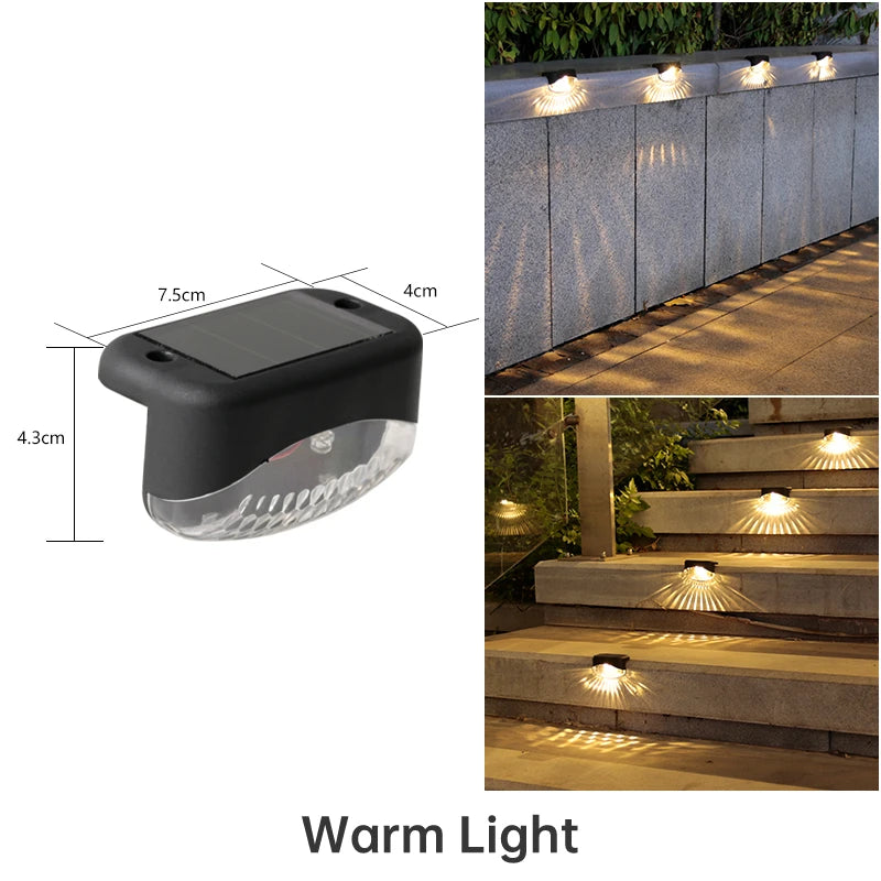 Garden Landscape Step Lights Outdoor Lighting Fence Lamp Waterproof Solar Power Balcony Lighting Lamps Home Small Night Light