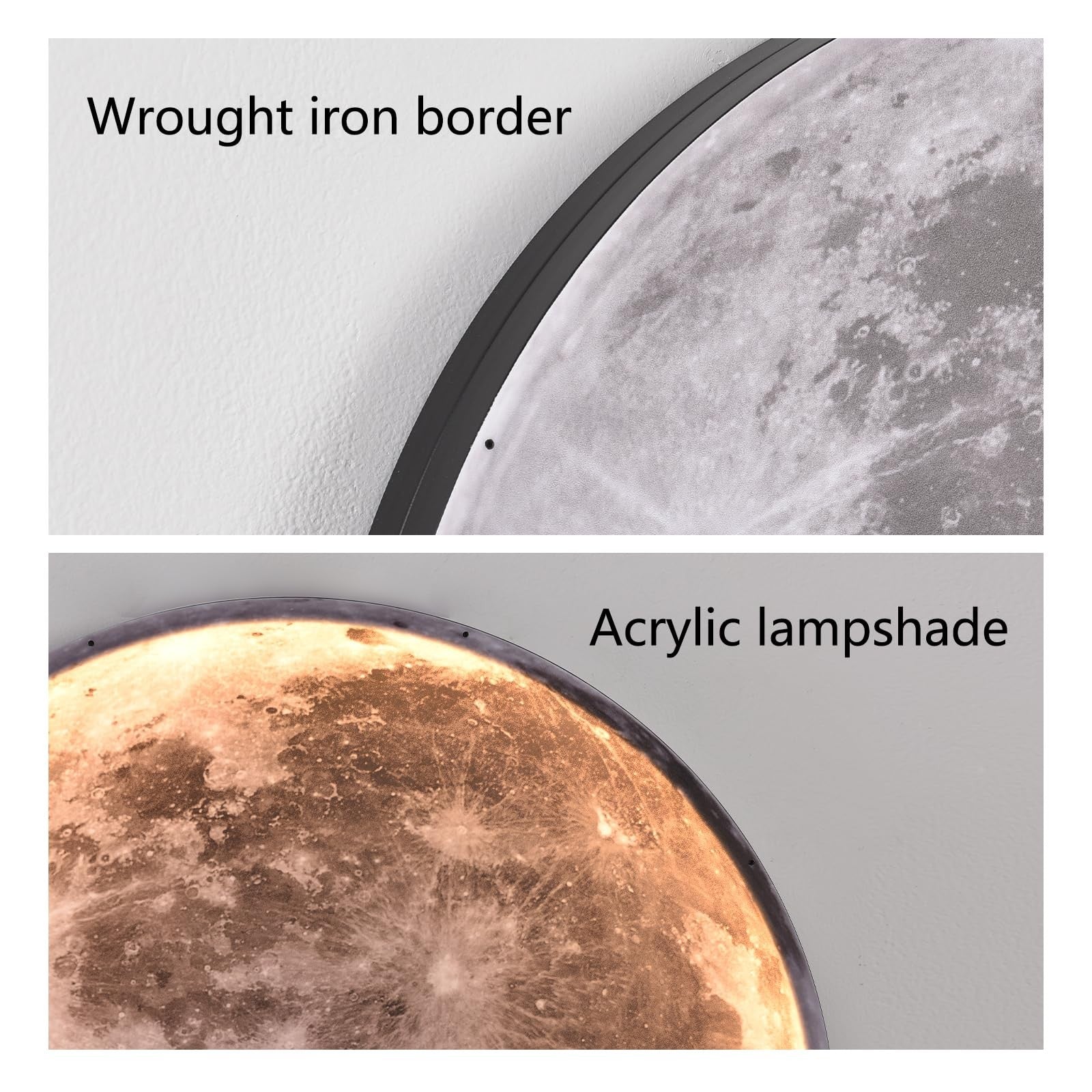 3D Moon LED Wall Lamp Modern Art Deco Lighting, Remote Control Lighting with 16