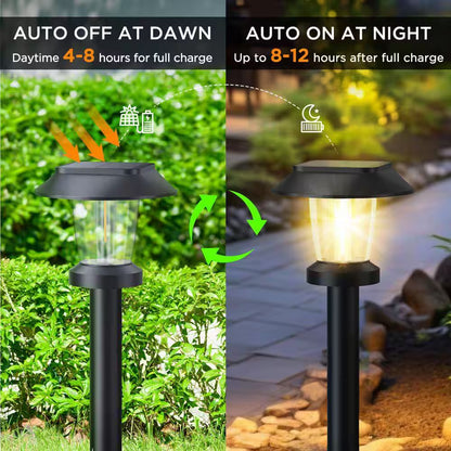 10 Pack Solar Powered Garden Lights Waterproof, Decor Landscape Lighting with Three Lighting Modes