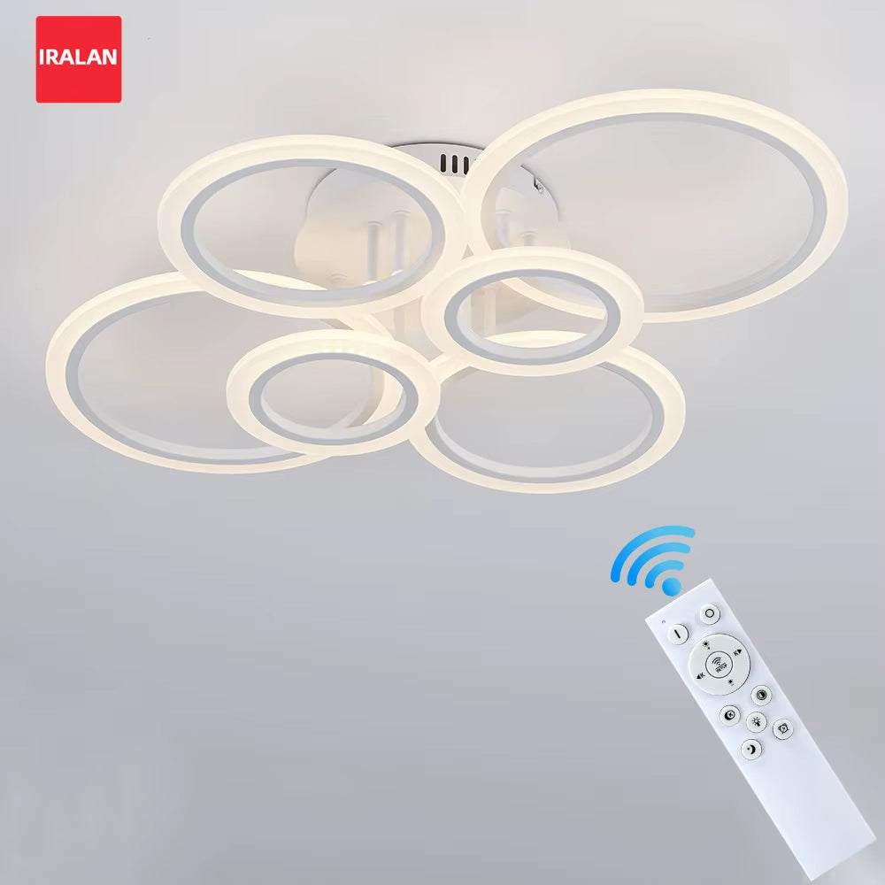 Modern LED Chandelier Home Lighting Ring Ceiling Mount Chandelier Living Room Bedroom Lighting Lustre Ceiling Pendant Lamp