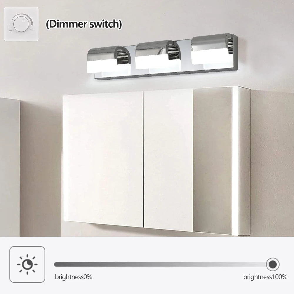 Bathroom Vanity Lighting 3-Light LED Vanity Lights over Mirror Bath Wall Lighting