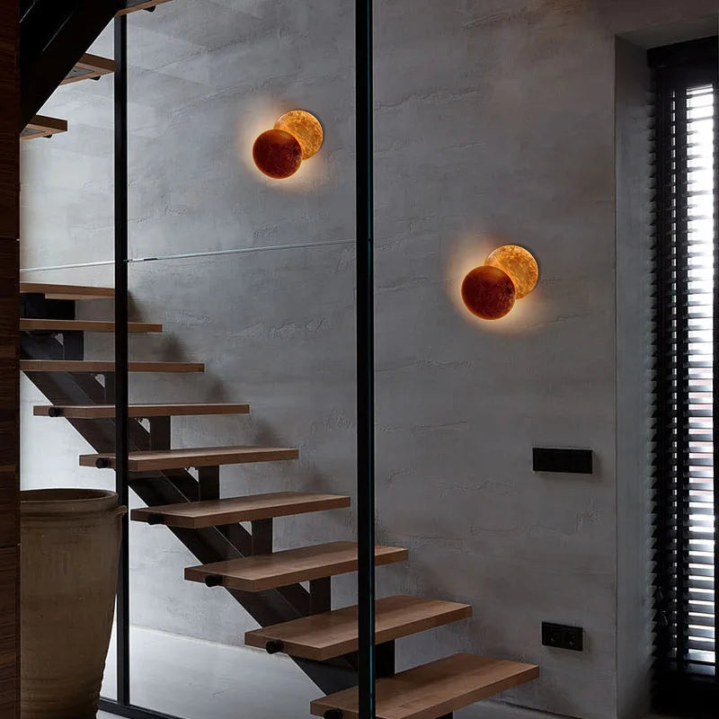Modern Aisle Corridor round Wall Lamp Bedroom Eclipse Wall Lighting Indoor Bedside Lighting Decoration Living Room Wall Light