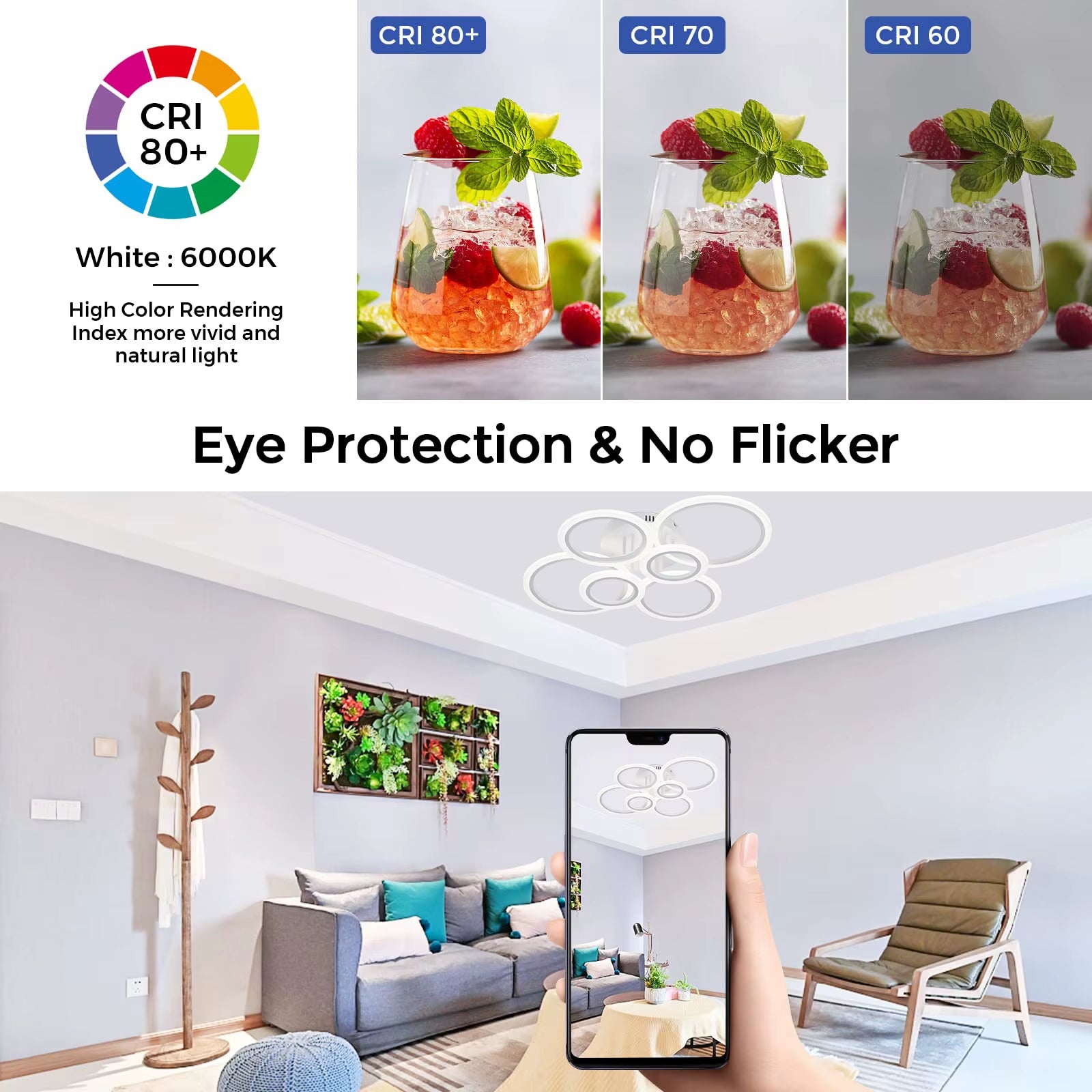 Modern LED Chandelier Home Lighting Ring Ceiling Mount Chandelier Living Room Bedroom Lighting Lustre Ceiling Pendant Lamp