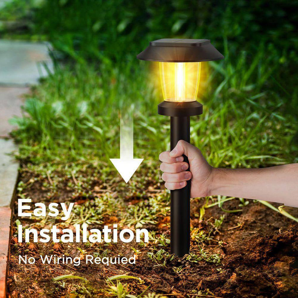 10 Pack Solar Powered Garden Lights Waterproof, Decor Landscape Lighting with Three Lighting Modes