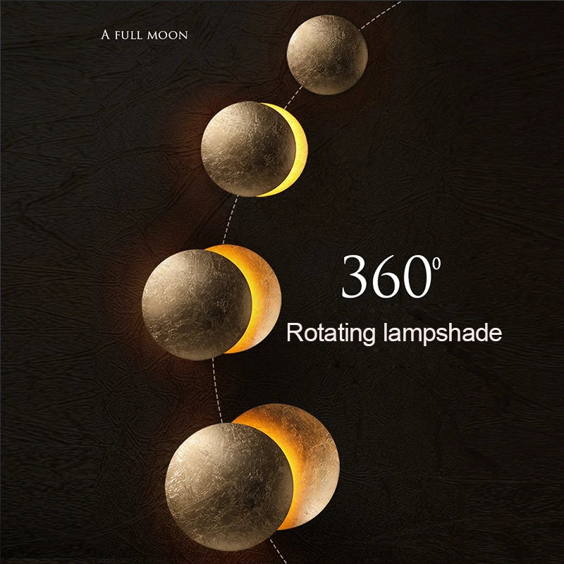 Modern Aisle Corridor round Wall Lamp Bedroom Eclipse Wall Lighting Indoor Bedside Lighting Decoration Living Room Wall Light