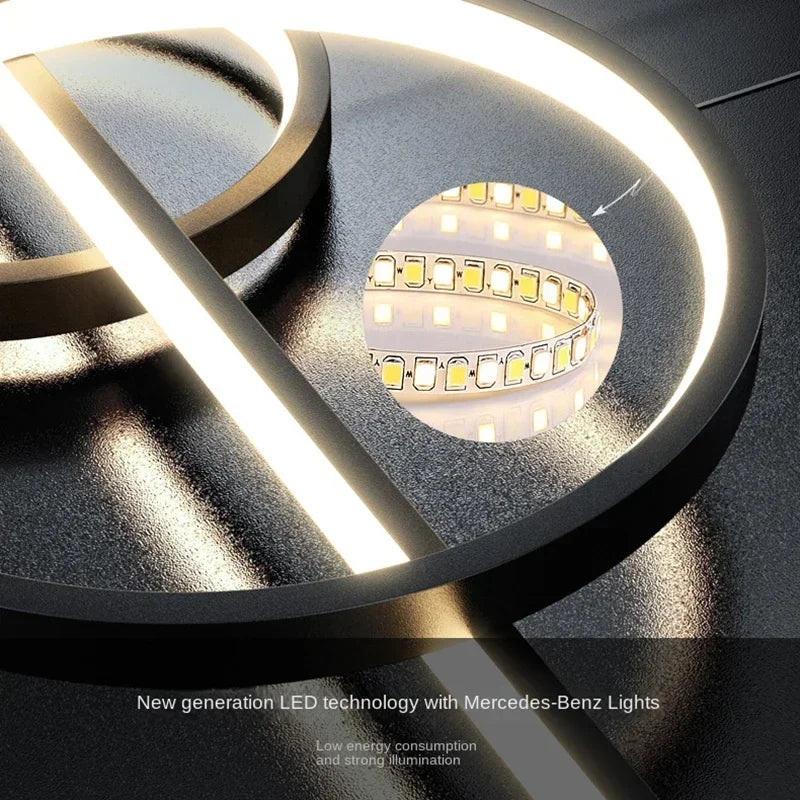LED Modern Ceiling Chandeliers for Dining Room Table Pendant Lighting Lustre Lamps for Living Bar Minimalist Strip Lighting
