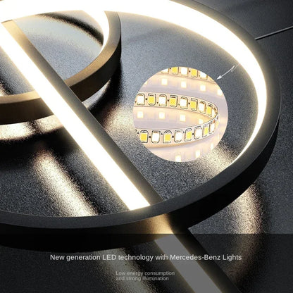 LED Modern Ceiling Chandeliers for Dining Room Table Pendant Lighting Lustre Lamps for Living Bar Minimalist Strip Lighting