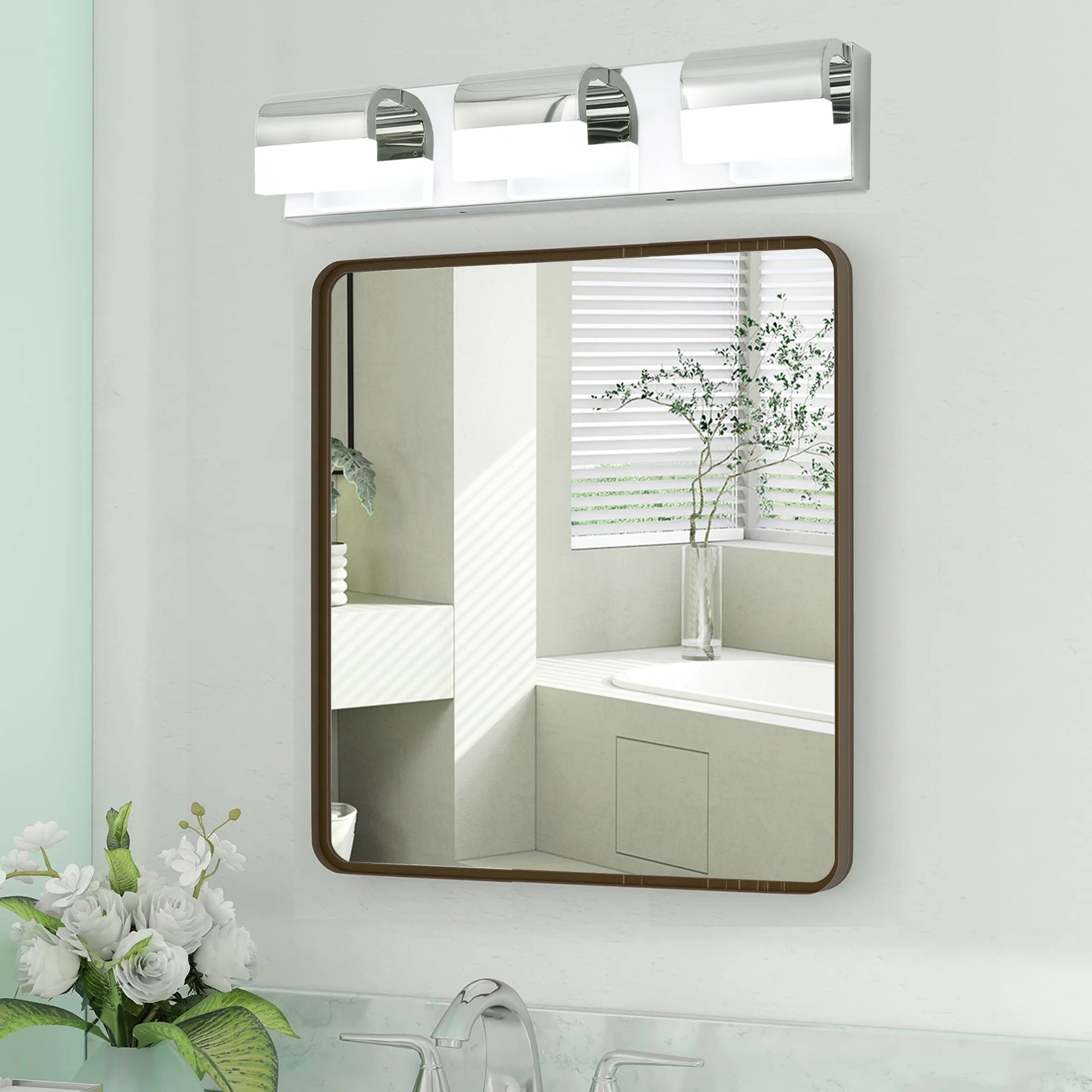 Bathroom Vanity Lighting 3-Light LED Vanity Lights over Mirror Bath Wall Lighting