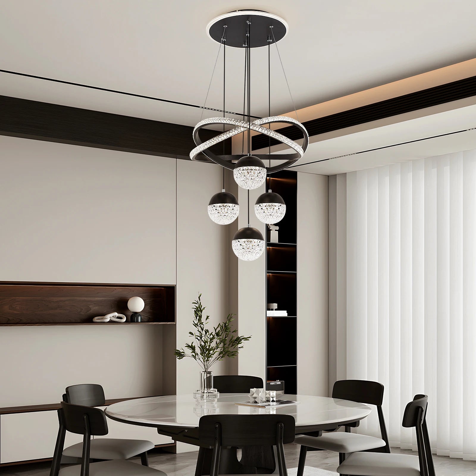 Modern Led Chandelier Lighting Three LED Colors Nordic Restaurant Lighting Living Room Chandelier Hanging Lamp Lighting Fixture