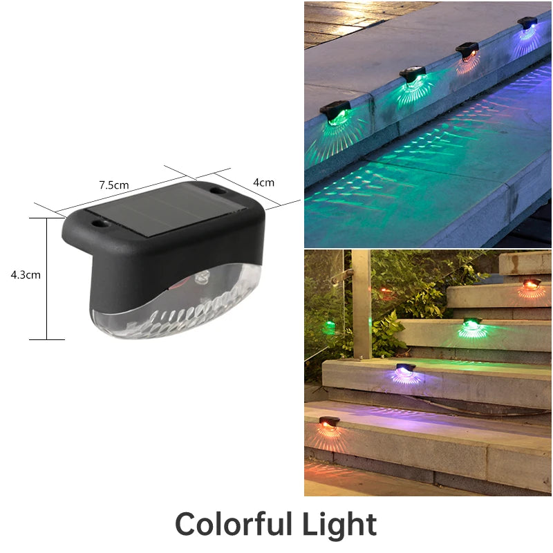 Garden Landscape Step Lights Outdoor Lighting Fence Lamp Waterproof Solar Power Balcony Lighting Lamps Home Small Night Light