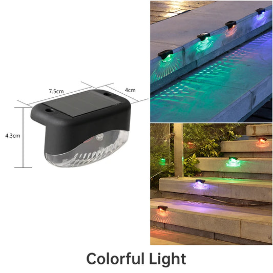 Garden Landscape Step Lights Outdoor Lighting Fence Lamp Waterproof Solar Power Balcony Lighting Lamps Home Small Night Light