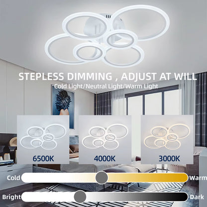 Modern LED Chandelier Home Lighting Ring Ceiling Mount Chandelier Living Room Bedroom Lighting Lustre Ceiling Pendant Lamp