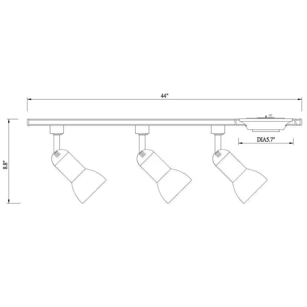 4 Ft. White Hard Wired Linear Track Lighting Kit with R20/PAR20 Medium Step Head Track Lighting Heads