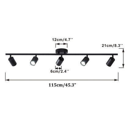 KCO Lighting 5 Light LED Track Lighting Adjustable 5 Way Ceiling Mount Spotli...