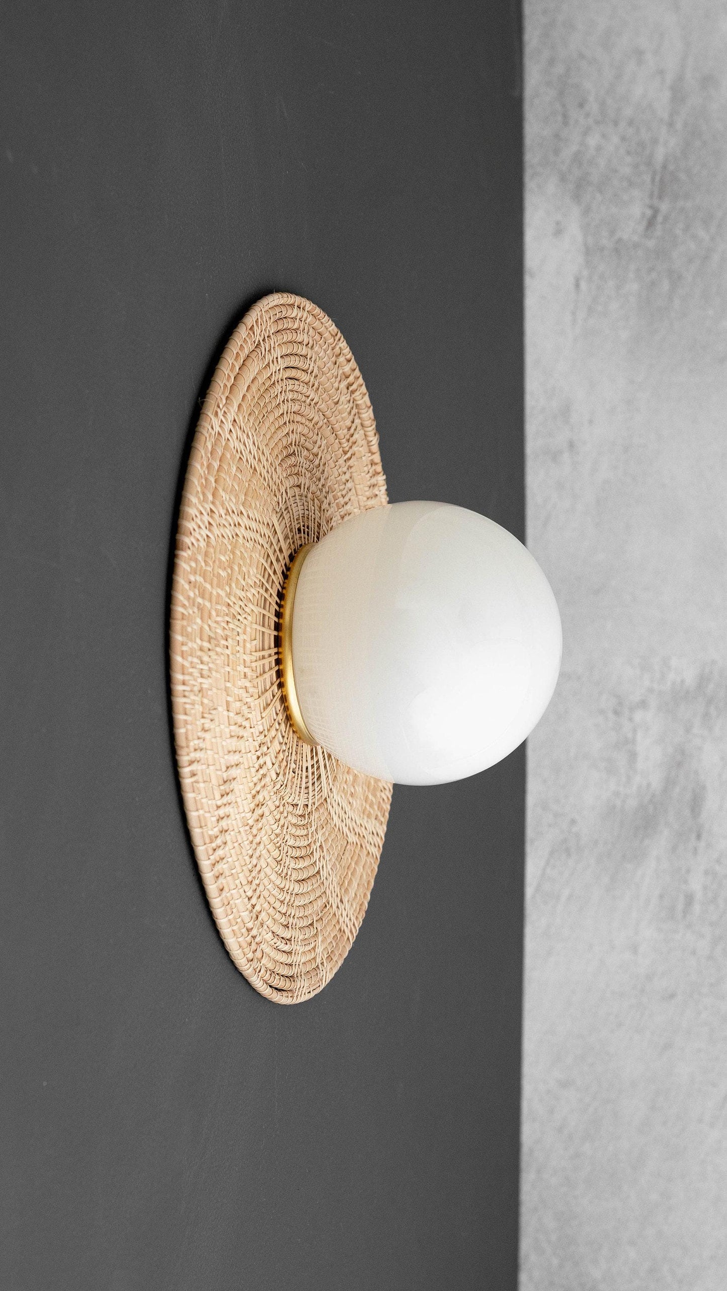 Sconce - Bohemian Lighting - Bamboo Lighting - Woven Rattan - Wall Decor - Model No. 3881