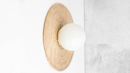 Sconce - Bohemian Lighting - Bamboo Lighting - Woven Rattan - Wall Decor - Model No. 3881