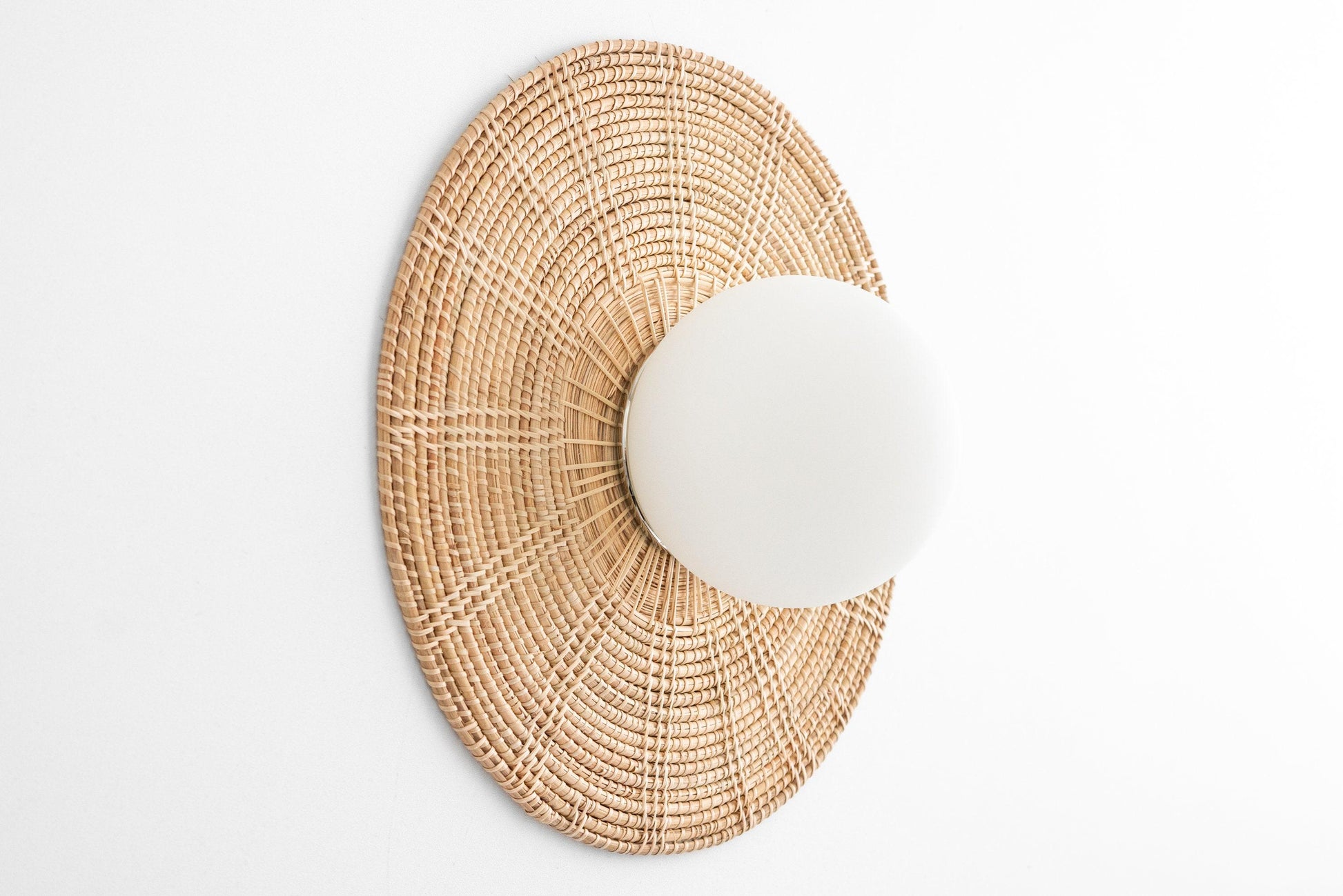Sconce - Bohemian Lighting - Bamboo Lighting - Woven Rattan - Wall Decor - Model No. 3881