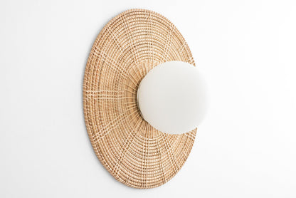 Sconce - Bohemian Lighting - Bamboo Lighting - Woven Rattan - Wall Decor - Model No. 3881